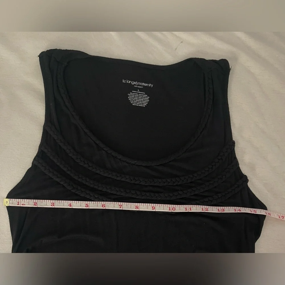 Liz Lange MATERNITY Black Braided Tank Top, Size L - Picture 3 of 6